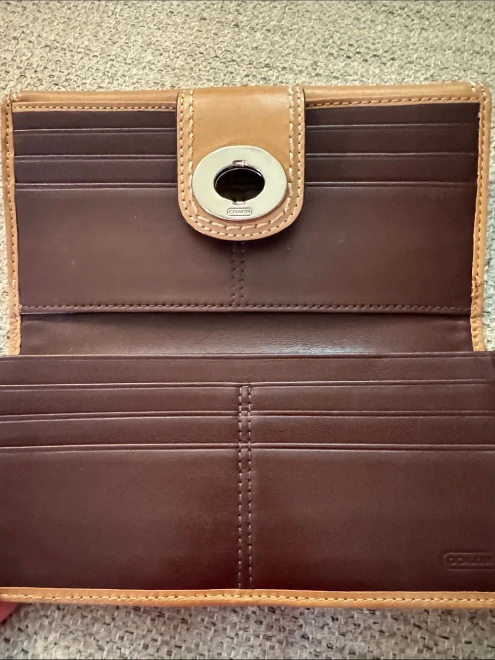 Coach Saddle Brown Leather Fold Wallet